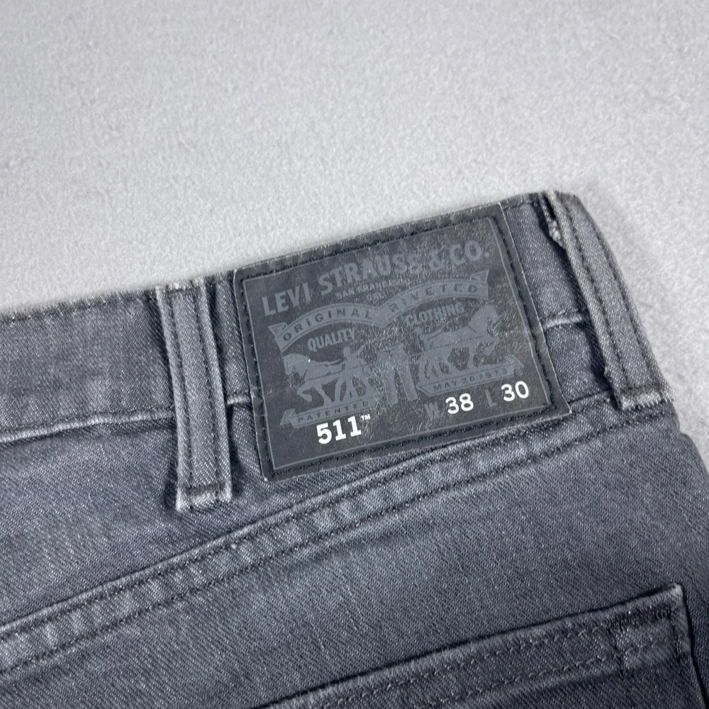 Levi's 511 Slim Fit Jeans Men 38x30 Gray‎ Stretch Denim Modern Casual Fits 36x29